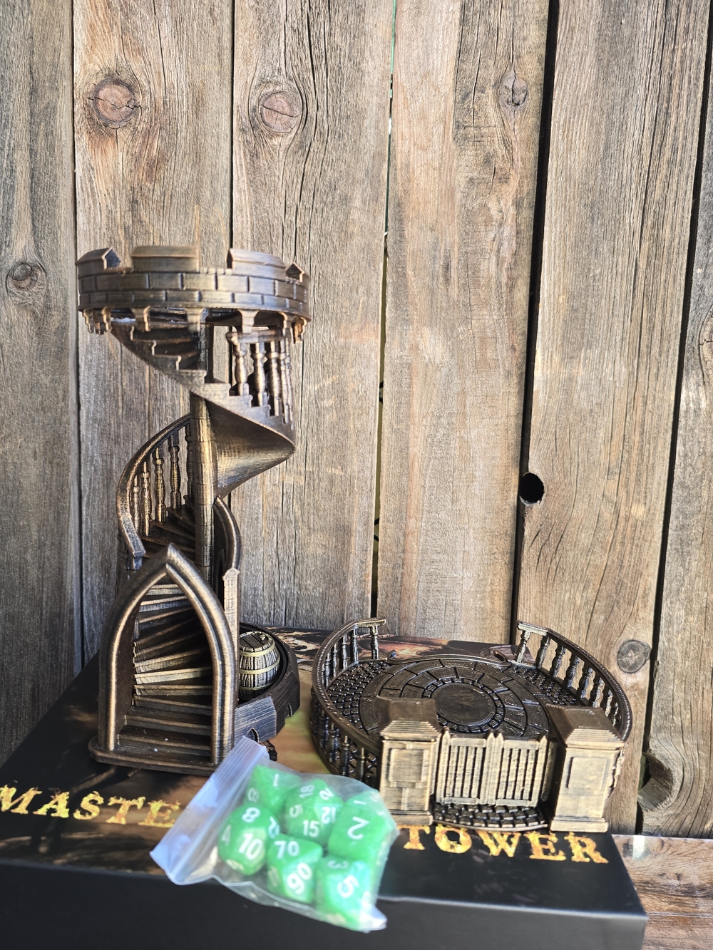 Bronze Spiral Tower & Arena Dice Display